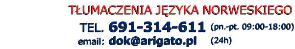 Tumacz norweski - Telefon: 691 314 611